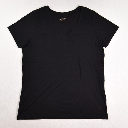 This is a Women's Black V-Neck T-Shirt by Arizona Jeans, Size XXL.