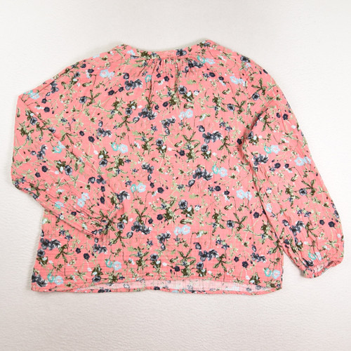 Women's Pink Floral Long Sleeve Knit Shirt, Size L