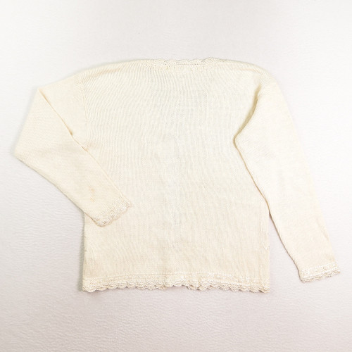 Women's Cream Embroidered Short Cardigan, Size XS