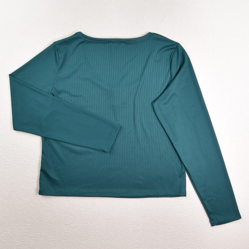 Women's Teal Knit Long Sleeve Shirt, Size 2X, by Fashion Nova