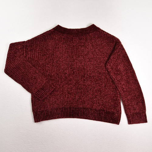 Women's Soft Burgundy V-Neck Sweater by Hippie Rose, Size S