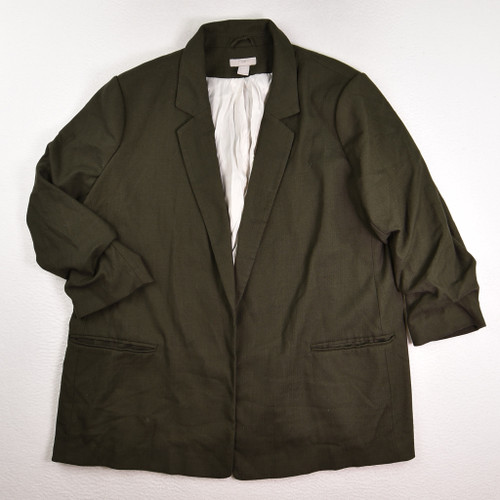 This is a lightweight, olive green blazer by H & M, Size XXL.
