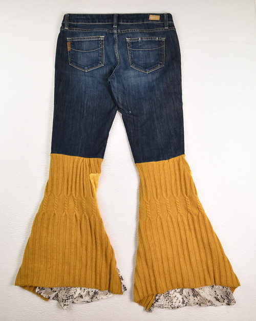 Women's Laurel Canyon Denim & Knit Flare Jeans by Paige, Size 29