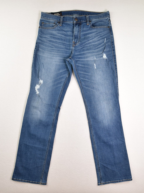 This is a pair of Men's Blue Hollister Slim Straight Jeans, Size 34 x 32