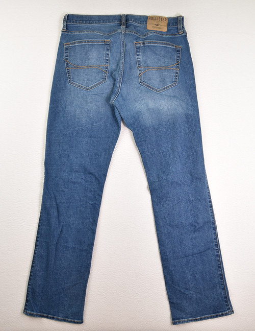 Men's Blue Hollister Slim Straight Jeans, Size 34 x 32