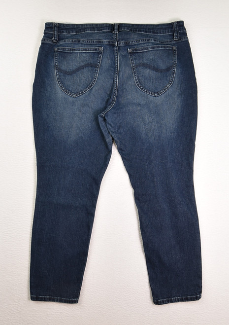 Women's Blue Midrise Skinny Lee Riders Jeans, Size 18P