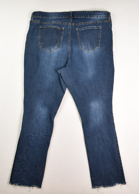 Women's Blue High Rise, Slim Straight Jeans by Copperflash, Size 22W