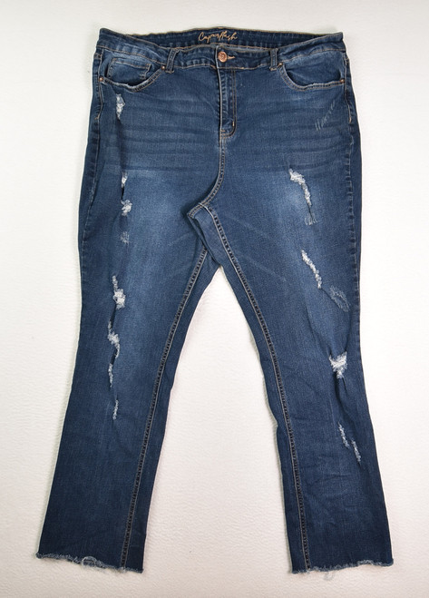 This is a pair of Women's Blue High Rise, Slim Straight Jeans by Copperflash, Size 22W.