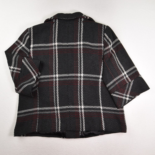 Women's Charcoal Plaid Wool Jacket by Classiques Entier, Size 20W