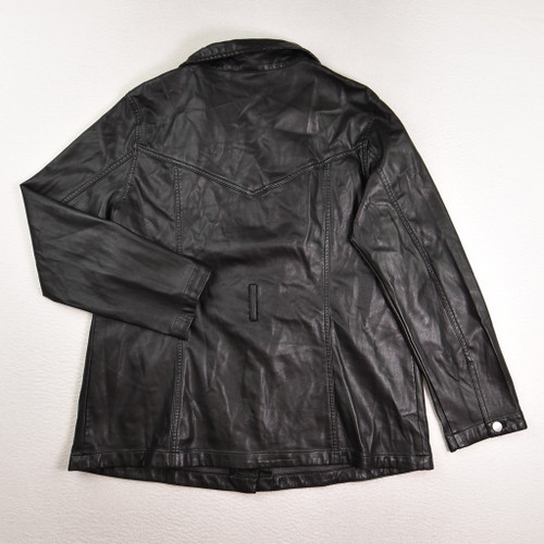Women's Black Faux Leather Jacket by Divided by H & M, Size L