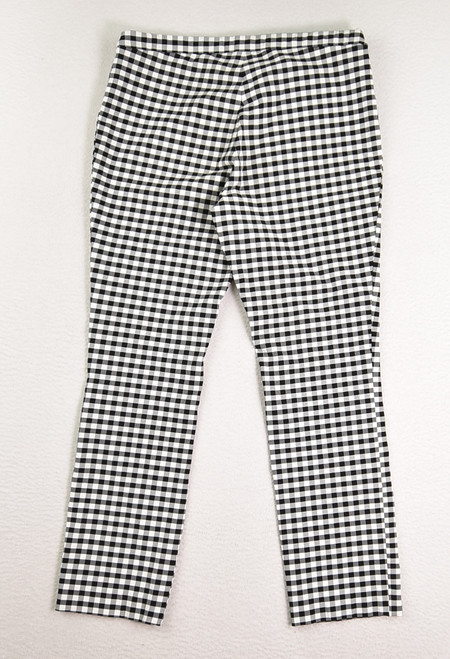 Women's Black & White Check Cropped Pants by Theory, Size 6