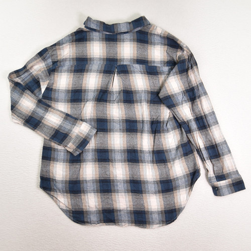Women's Blue Plaid Flannel Shirt by Abound, Size M