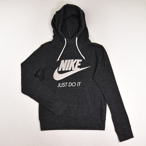 This is a Women's Charcoal Nike Knit Hoodie, Size M.