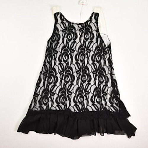 Women's Black Lace Sleeveless Blouse, Size S