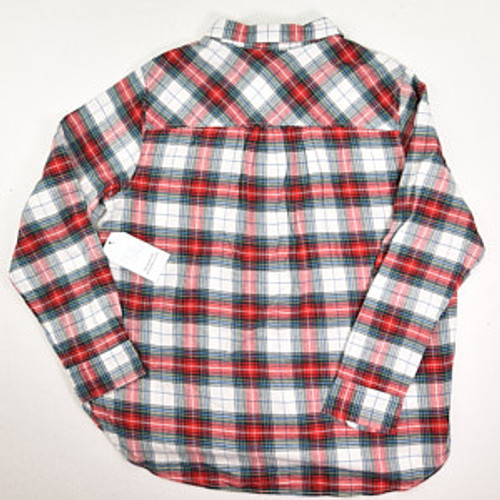 Women's Red Plaid Flannel Long Sleeve Shirt Size L