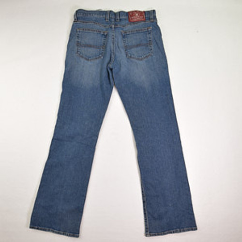 Women's Mid Rise Flare Blue Denim Jeans, Size 8