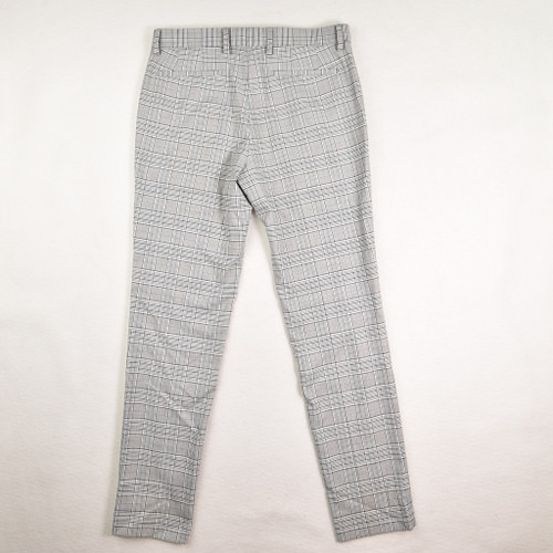 Men's Grey Plaid Stretchy Pants, Size 30 x 30