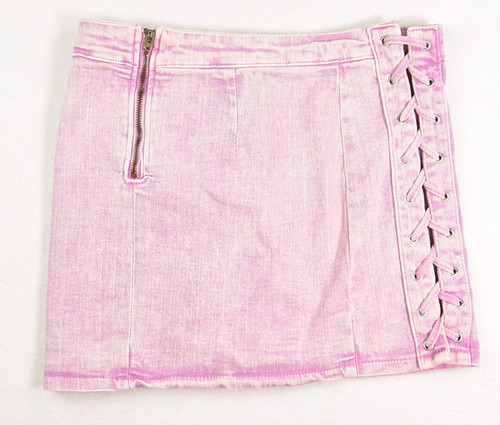 Women's Purple Denim Lace Front Skirt, Size M