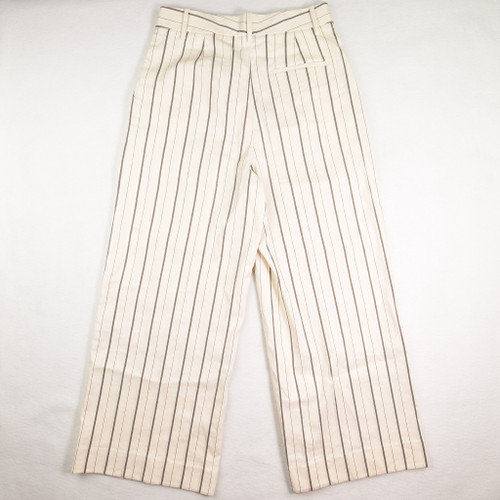 Cream Striped Linen Pants, Size 33 x 29