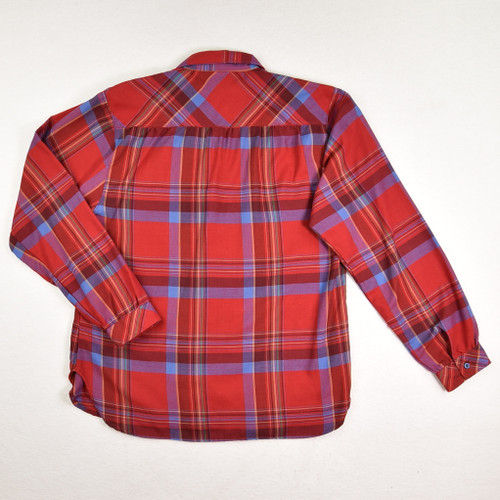 Women's Red Plaid Blouse, Size 10