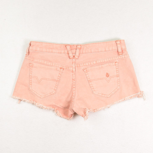 Women's Orange Denim Cut Off Shorts, Size 1