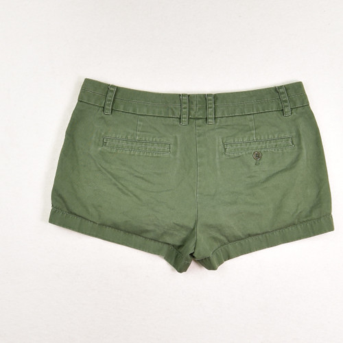 Women's Green Denim Shorts, Size 8