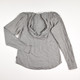 Women's Black and White Check Hooded Blouse, Size XS