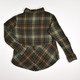 Women's Green and Brown Plaid Flannel Shirt, Size S