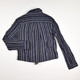 Women's Blue Stripe Tie Front Blouse, Size M