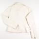 Women's Faux Leather Cream Color Side Zip Jacket, Size S