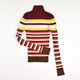 Women's Knit Striped Long Sleeve Crop Top, Size XS