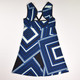Women's Blue Patterned Sleeveless Dress, Size S