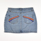 Women's Short Denim Skirt with Rainbows on Pockets Size L