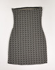 Black and Tan Patterned Strapless Knit Dress, Size S