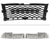 2019-2022 Chevrolet Silverado 1500 WT Glossy Black Honeycomb Hood Grille w/ Chrome Trim 2019-2022 Chevrolet Silverado 1500 WT Glossy Black Honeycomb Hood Grille w/ Chrome Trim
