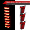 2015-2017 Ford F-150 Sequential Turn Signal Animated Red LED Bar Tail Lights (Matte Black Housing/Clear Lens)