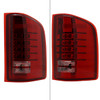 2007-2014 Chevrolet Silverado 1500 2500HD 3500HD LED Tail Lights (Chrome Housing/Red Lens)