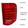 2007-2014 Chevrolet Silverado 1500 2500HD 3500HD LED Tail Lights (Chrome Housing/Red Lens)