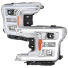 2018-2020 Ford F-150 LED C-Bar Projector Headlights (Chrome Housing / Clear Lens)