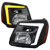 2005-2009 Chevrolet Equinox Factory Style Headlights with Sequential Switchback LED Bar Turn Signal (Matte Black Housing / Clear Lens)