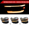 2019-2024 Dodge RAM 1500 LED Bar Projector Headlights w/ Switchback Sequential Turn Signals, Amber LED & Pulsing Glow (Matte Black Housing / Clear Lens)
