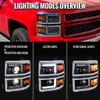 2014-2015 Chevrolet Silverado 1500 Projector Headlights w/ LED DRL (Matte Black Housing / Chrome Trim / Clear Lens)