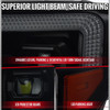 2018-2020 Ford F-150 Full LED Projector Headlights w/ Switchback LED Sequential Turn Signals DRL (Black Housing / Smoked Lens)