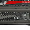 1999-2004 Ford F-250/F-350/F-450/F-550/2000-2004 Excursion Euro Factory Style Headlights with Dual LED C-Bar  (Chrome Housing/Smoke Lens)