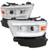 2019-2024 Dodge RAM 1500 Switchback Sequential LED Turn Signal Projector Headlights (White Housing/Clear Lens)