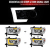 2007-2013 Toyota Tundra/ 2008-2017 Sequoia Switchback Sequential LED C-Bar Projector Headlights (Chrome Housing/Clear Lens)