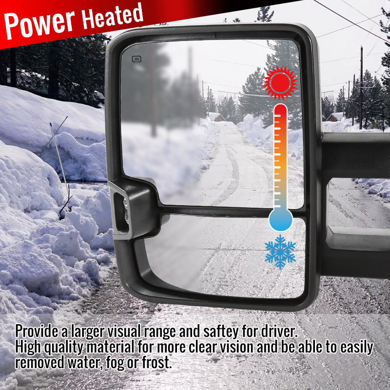 Side Mirror Replacement Passenger Side Brushed Chrome Heated Power Mirror For 2007-2014 Suburban Yukon E Tow Mirrors Chevy Silverado 1500 - Foto 3