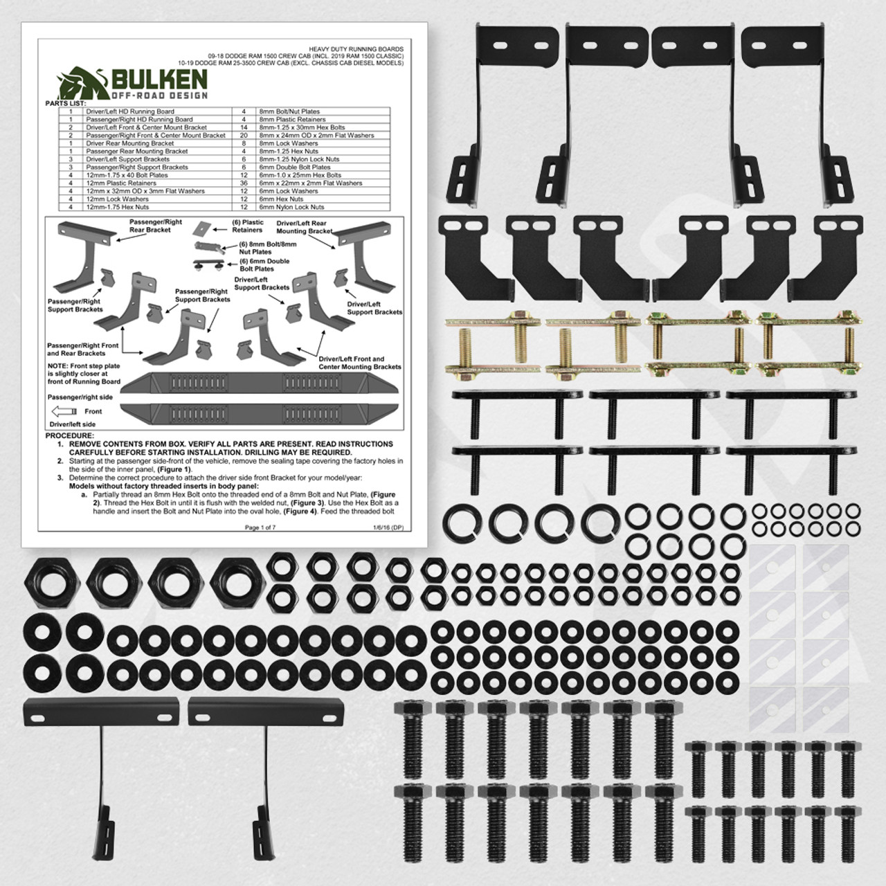 dodge ram running board mounting kit