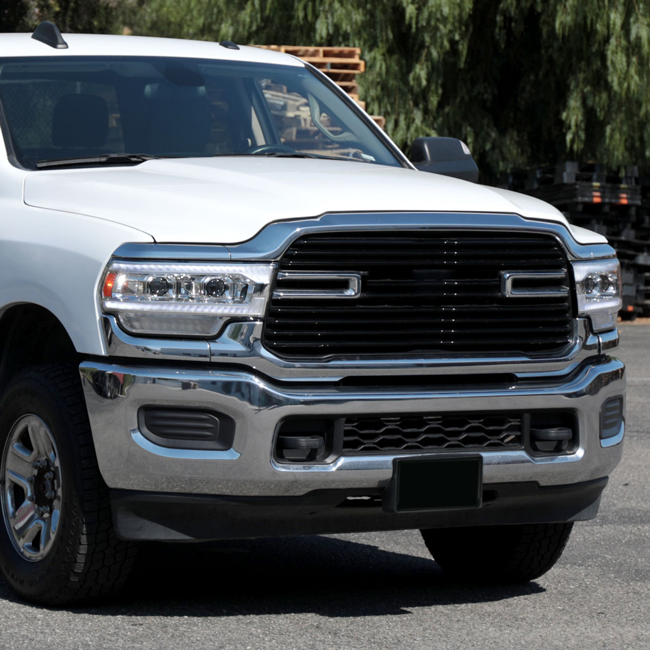 2019-2022 Dodge RAM 2500/3500/4500/5500 Switchback Sequential LED Turn  Signal Projector Headlights (Chrome Housing/Clear Lens)