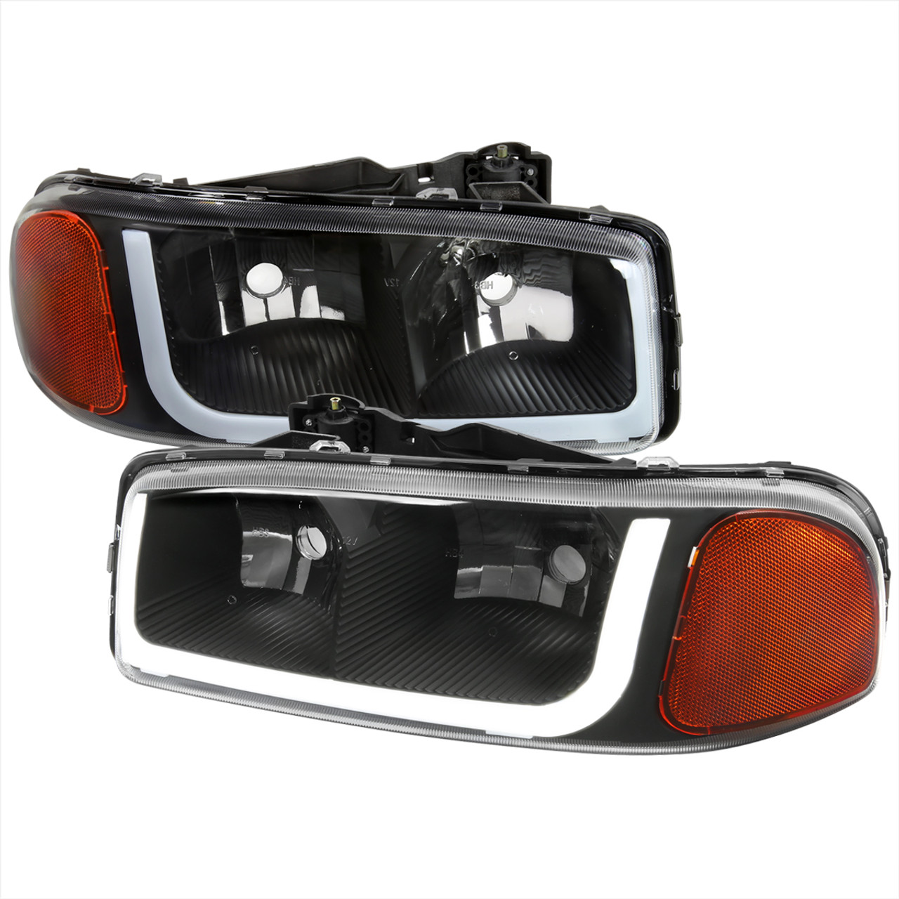 ヘッドライト 2000-2006 GMC Yukon XL Headlights Projector Halo LED